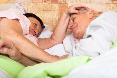 elder old older couple bed sleep asleep