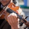 musician playing violin music